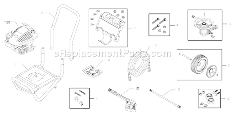 Page A Diagram and Parts List for 020305-0  Briggs and Stratton Pressure Washer